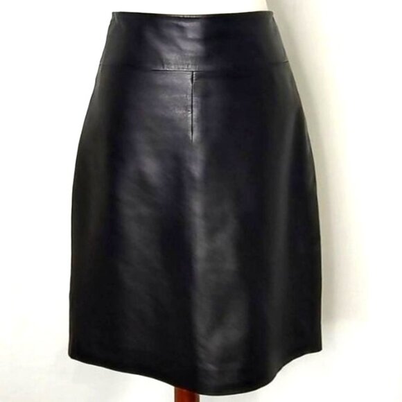 Cache Dresses & Skirts - Cache 100% Lambskin Leather Skirt Black 10 Pencil Buttery Soft Luscious